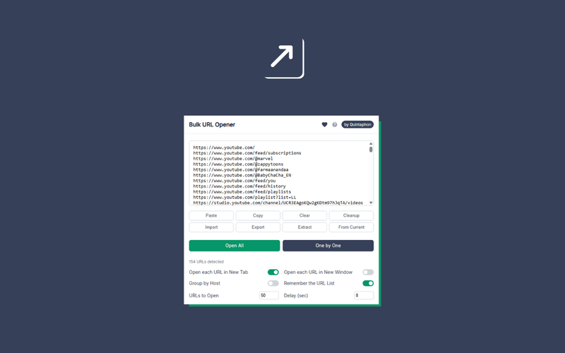 Bulk URL Opener dashboard preview