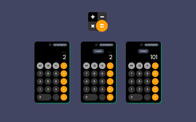 Calculator dashboard preview