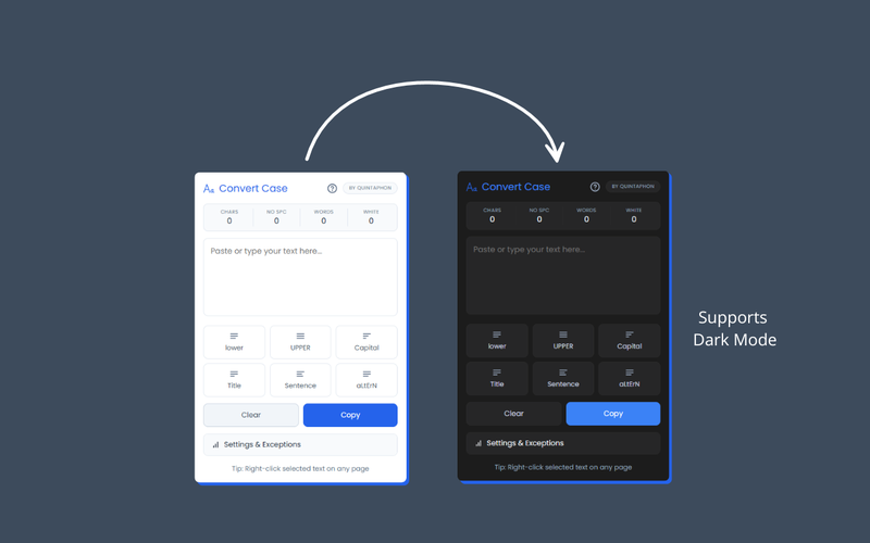 Convert Case dashboard preview