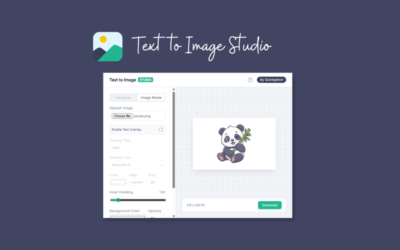 Text to Image Studio dashboard preview