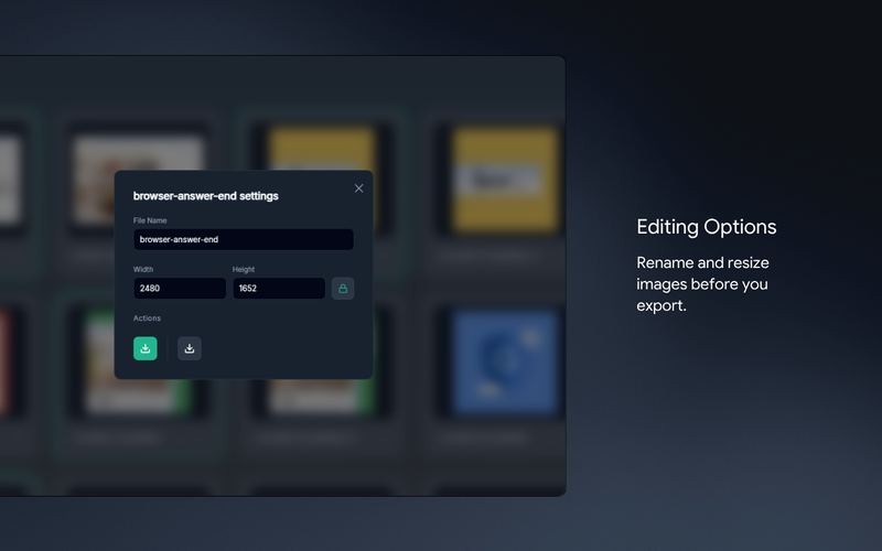 WebP Export dashboard preview
