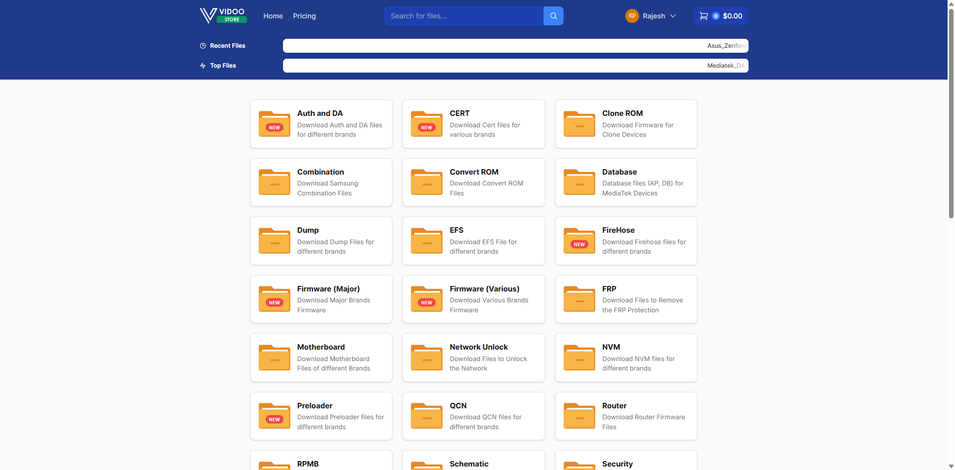 Vidoo Store homepage preview